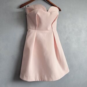 FINDERS KEEPERES THE LABLE PINK STRAPLESS MINI FLARED DRESS, SIZE XS